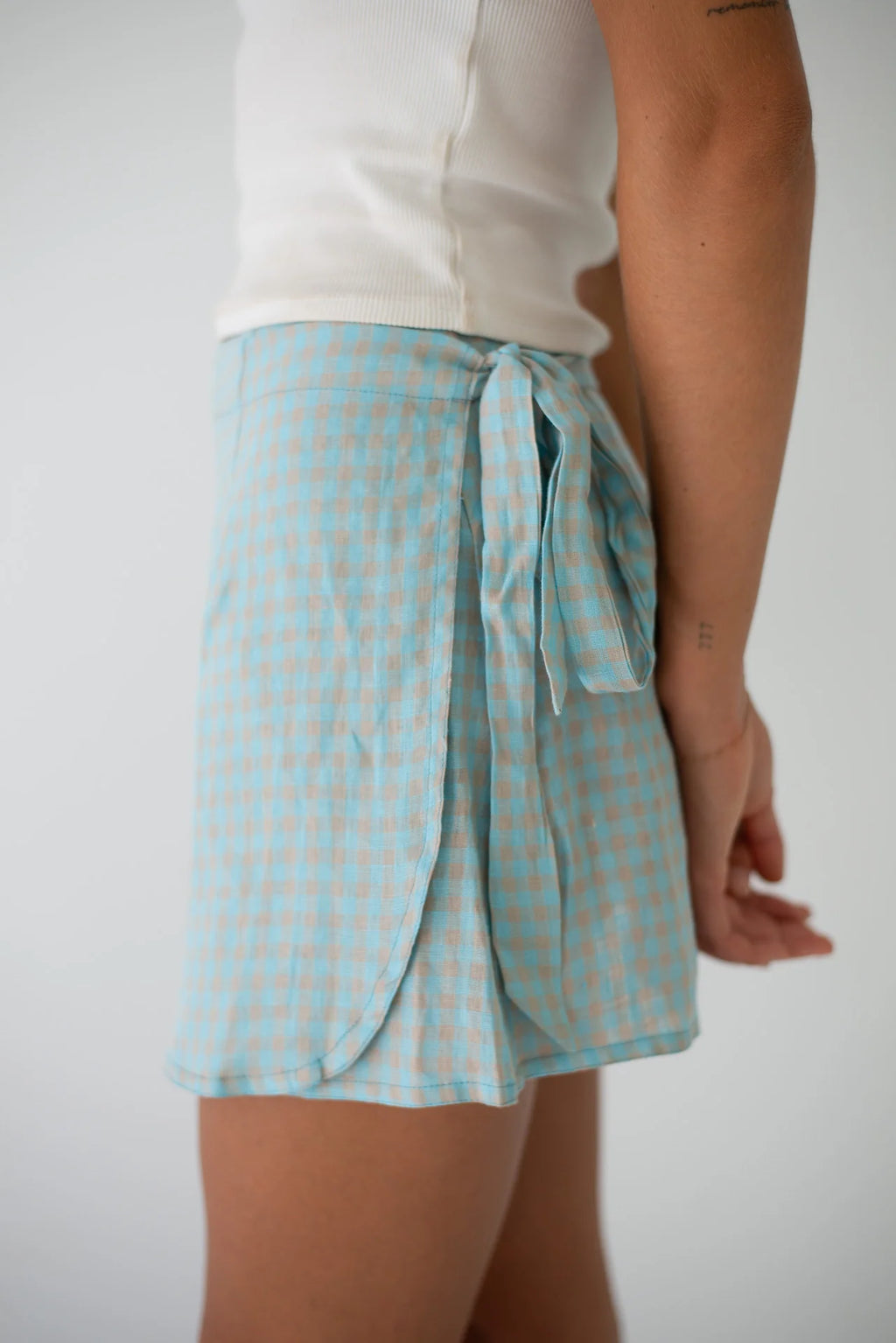 Charlie Wrap Skirt Blue Beige