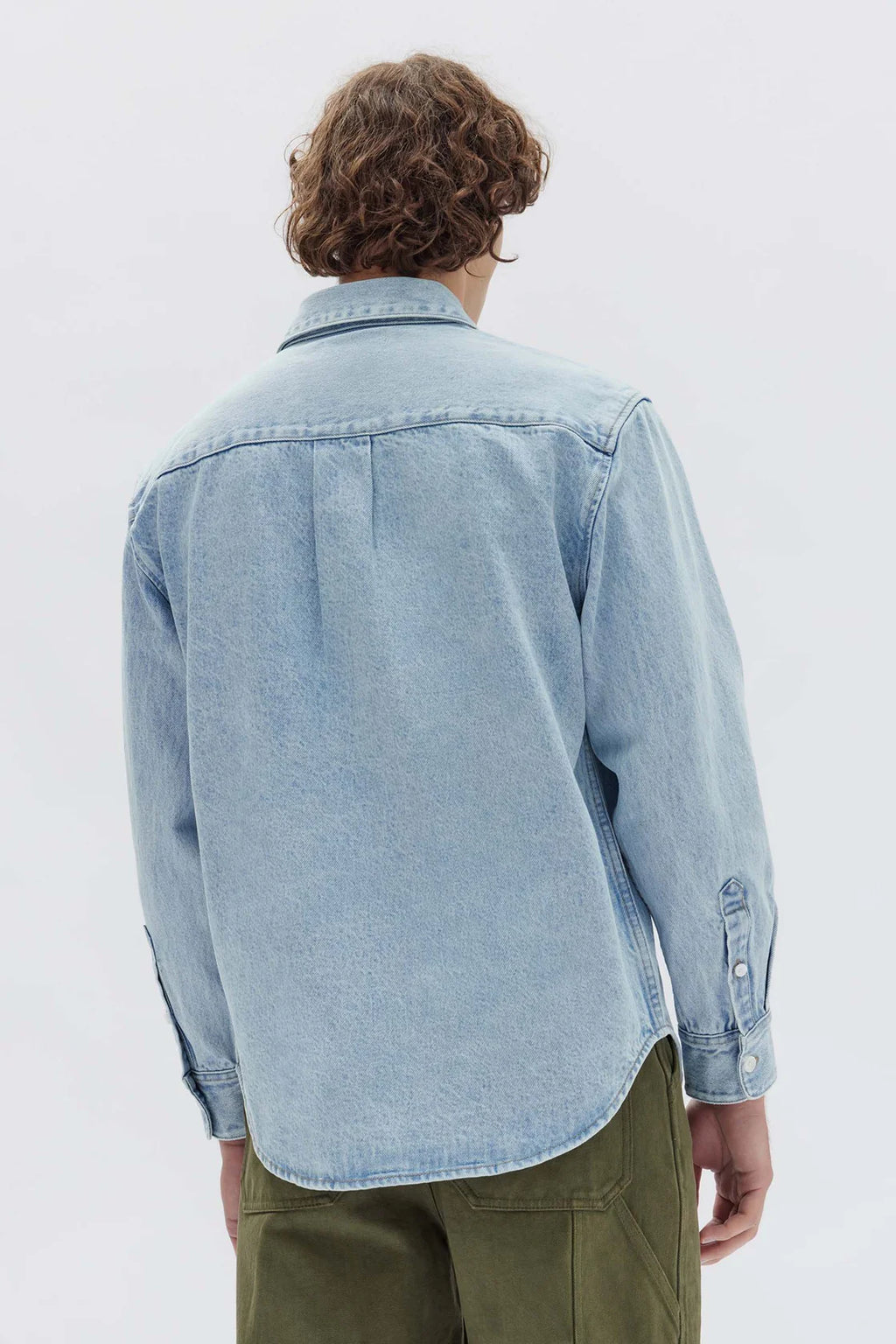 Mens Denim Overshirt Light Stone