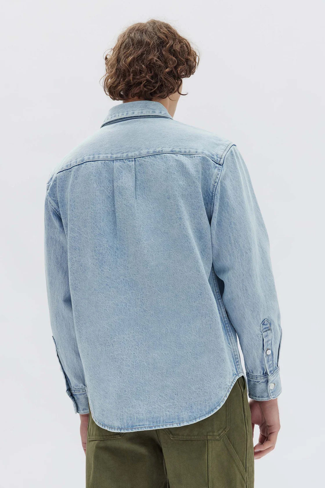Mens Denim Overshirt Light Stone