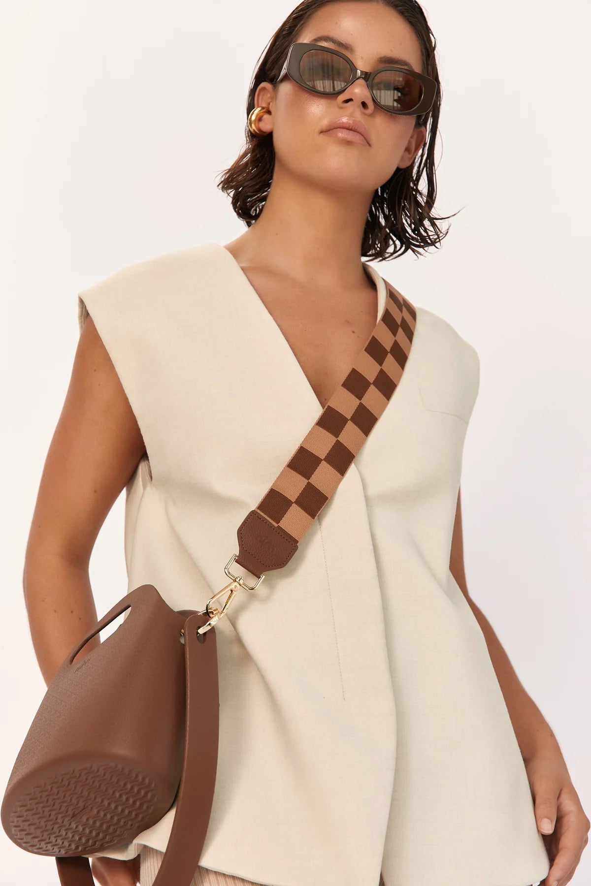 Shoulder Strap Cocoa Check
