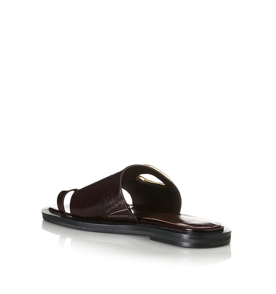 Elce Choc Oily Leather Flat