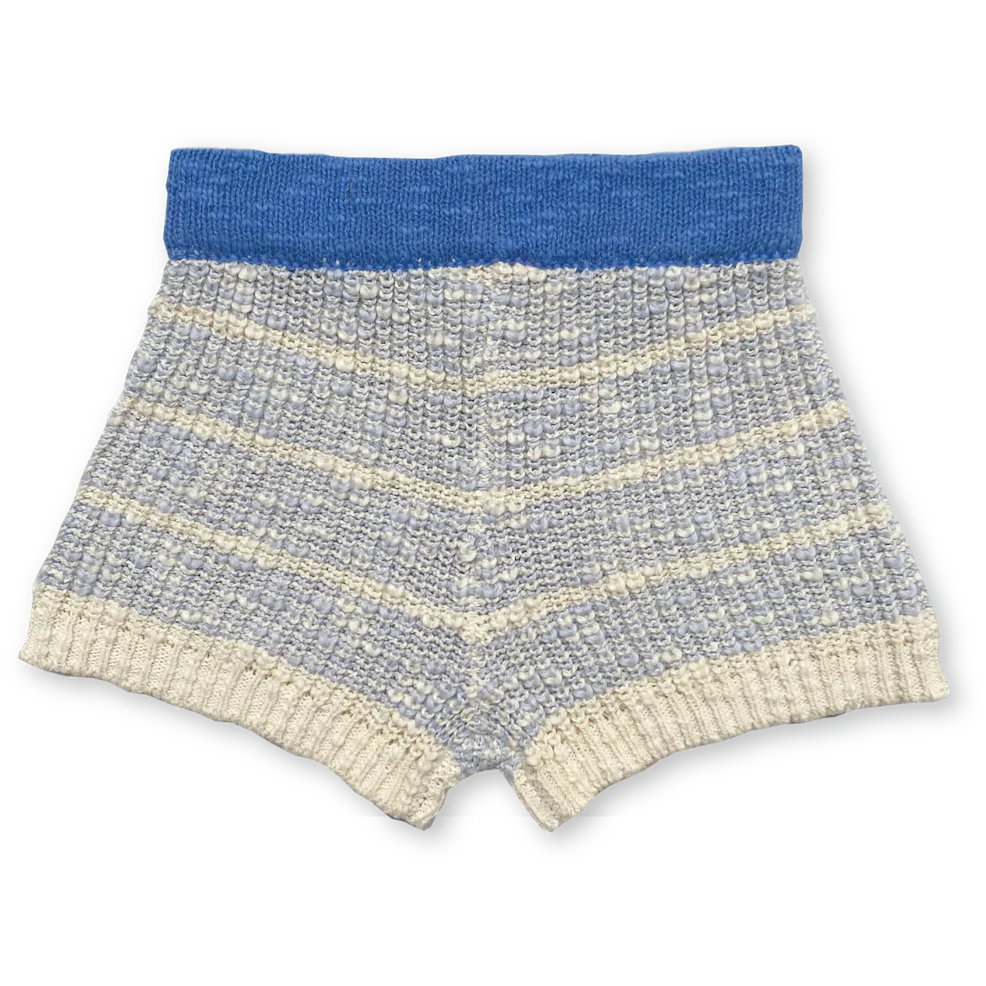 Textured Rib Shorts Aqua