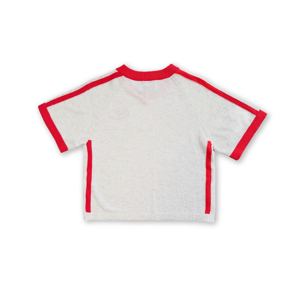 Knitted Contrast Tee Fiesta & Coconut