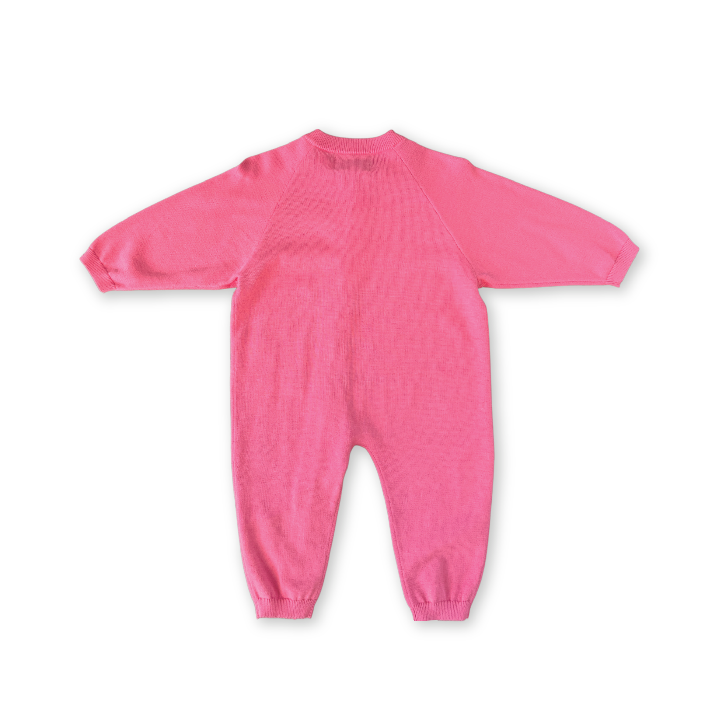 Organic Knit Zipper Starsuit Bright Sorbet