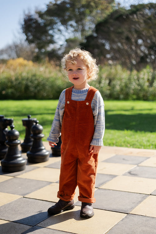 Organic Cord Overalls Brick