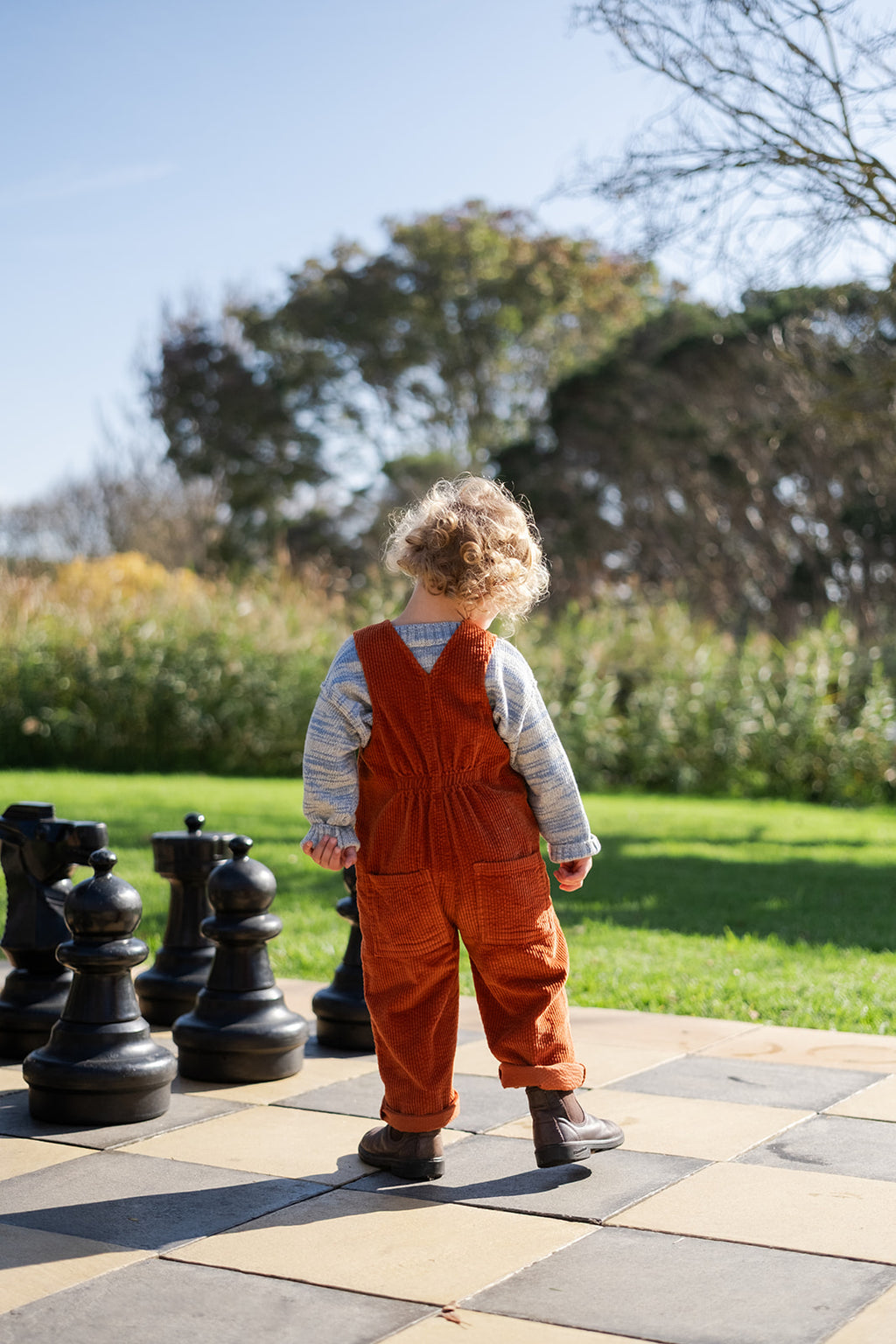 Organic Cord Overalls Brick