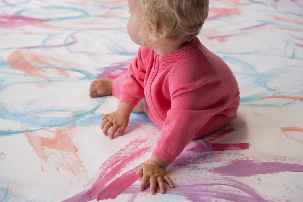 Organic Knit Zipper Starsuit Bright Sorbet