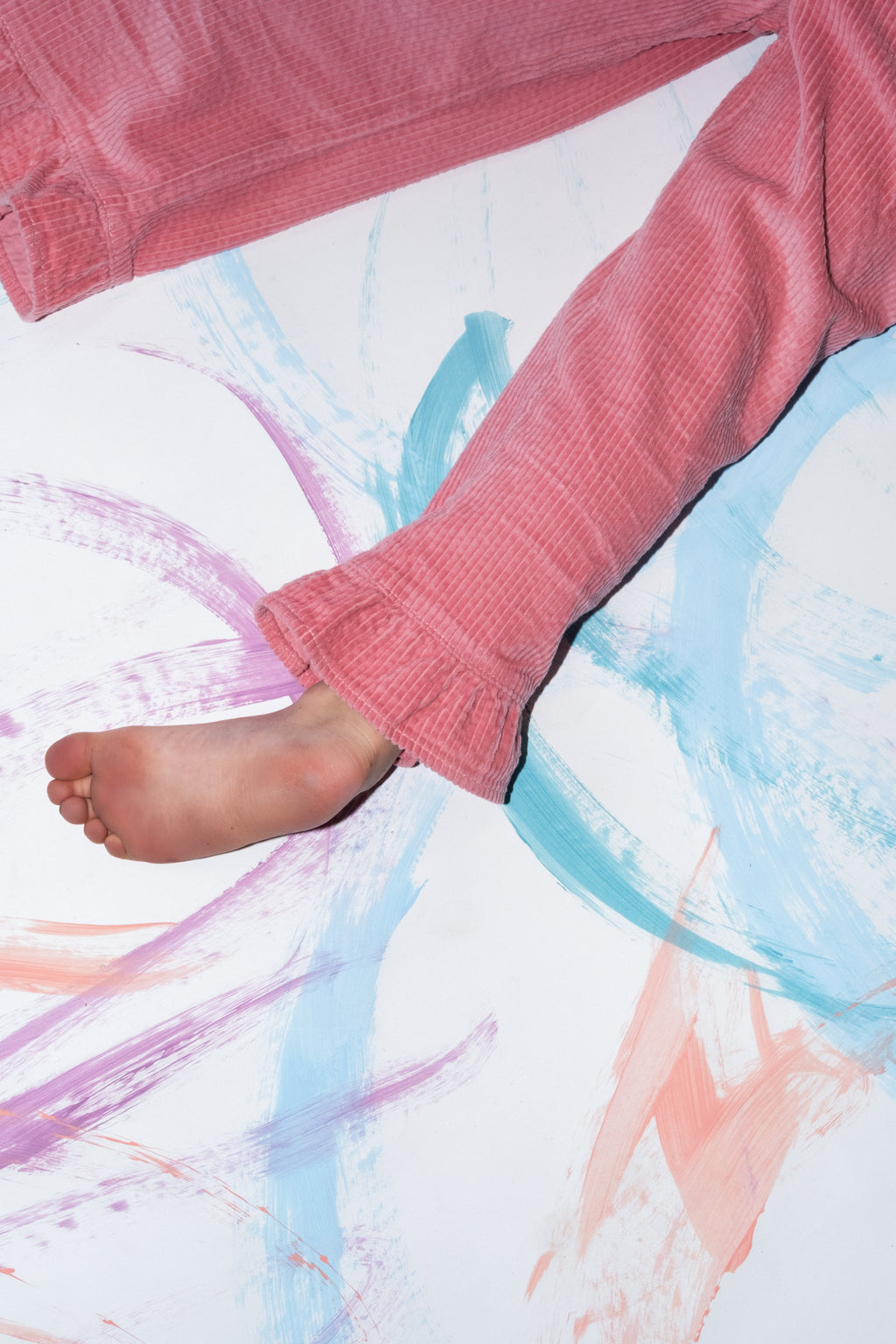 Organic Cord Frill Pant Sorbet