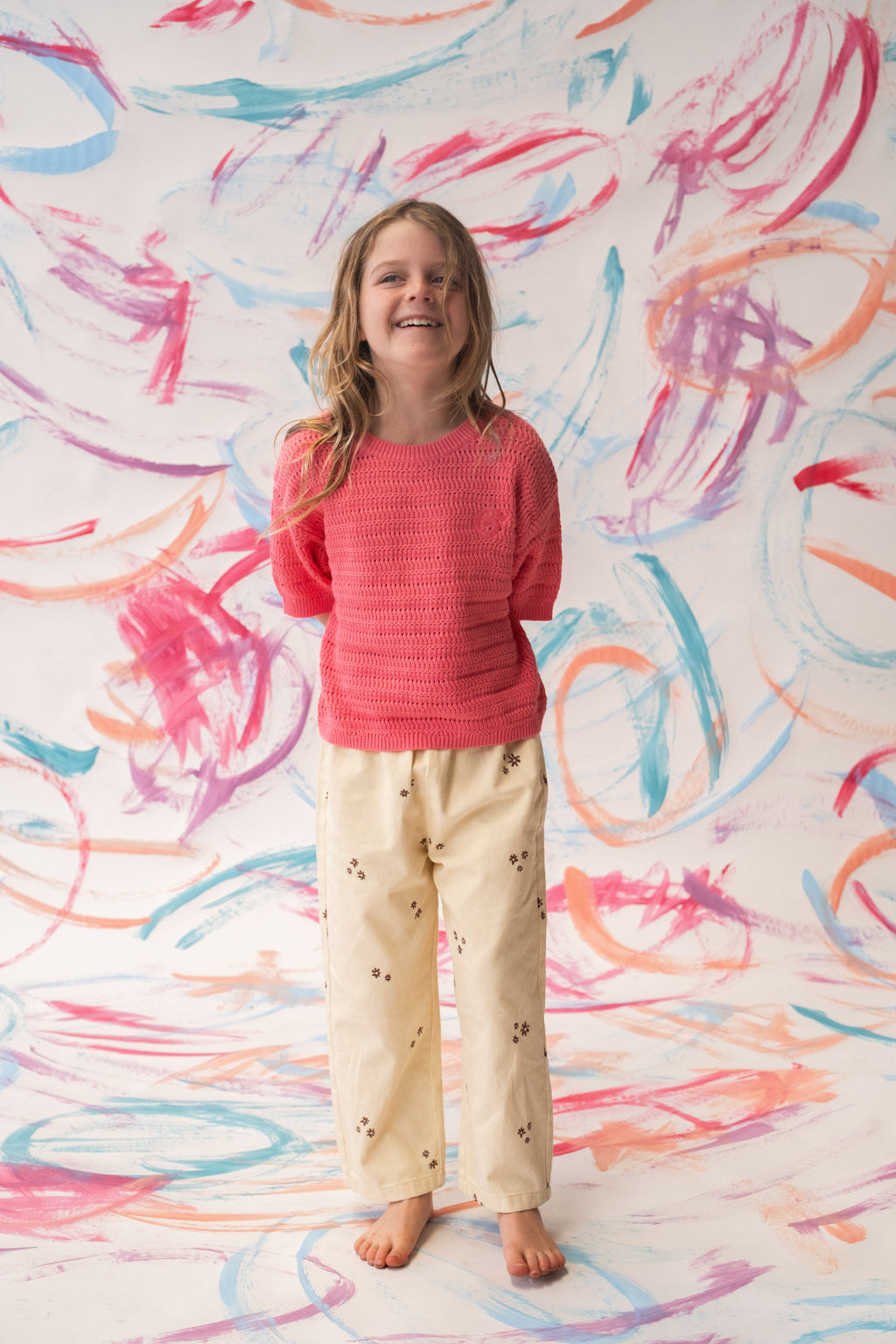 Organic Knit Tee Bright Sorbet