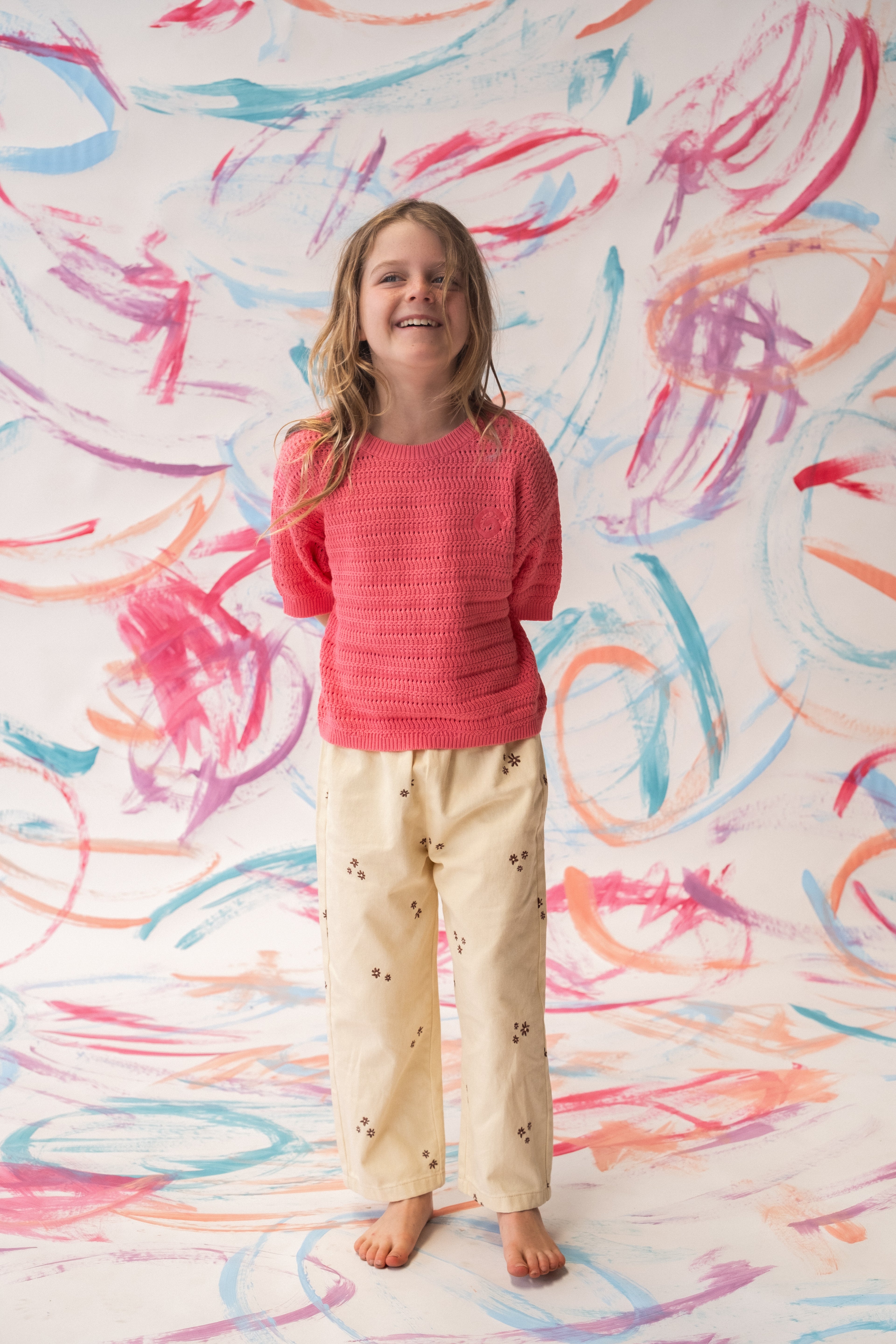 Organic Knit Tee Bright Sorbet