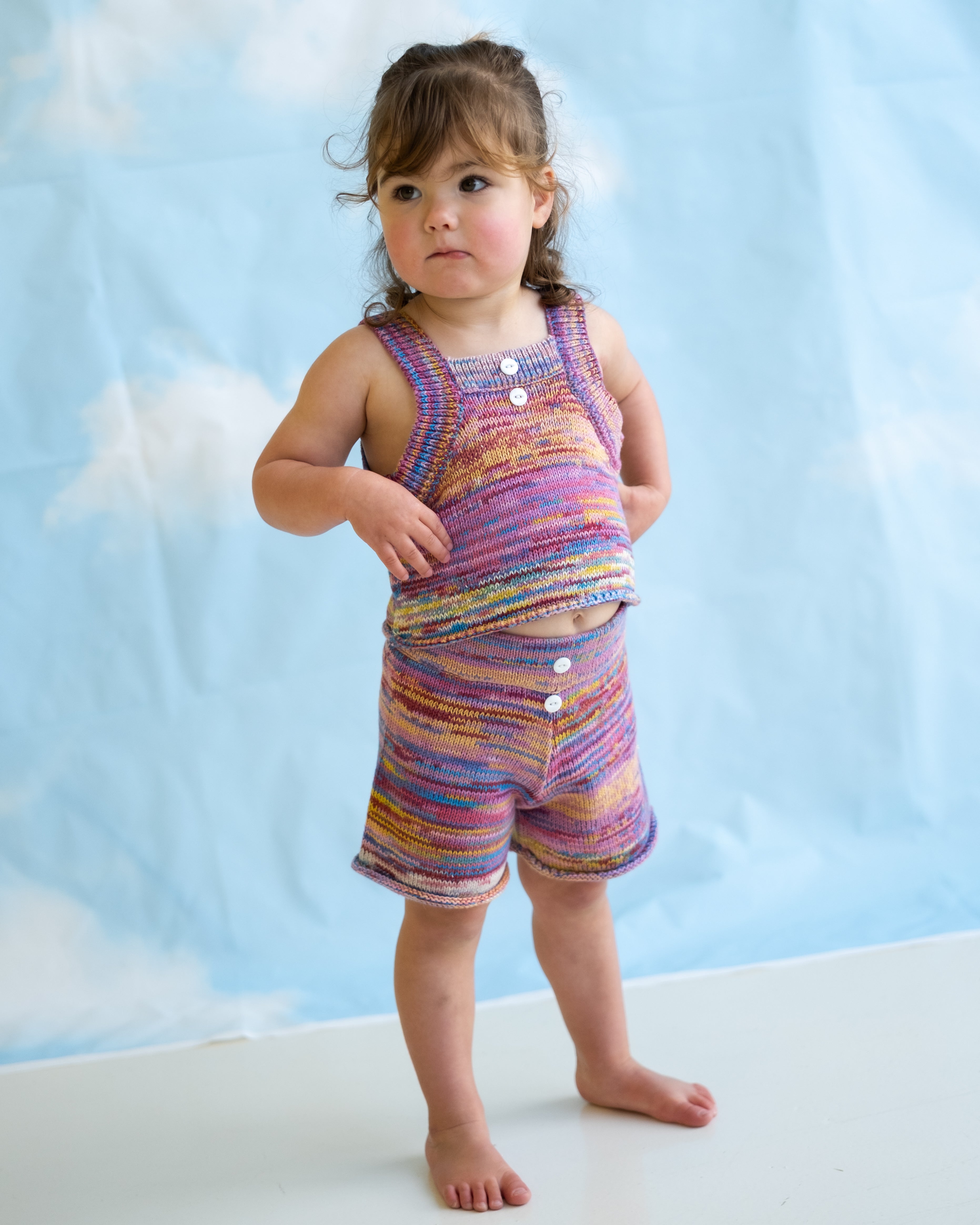 Knitted Singlet Top Rainbow