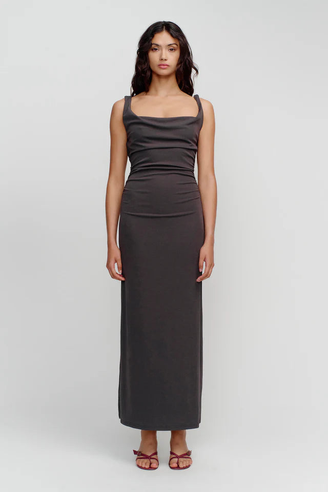 Hariette Midi Dress Charcoal