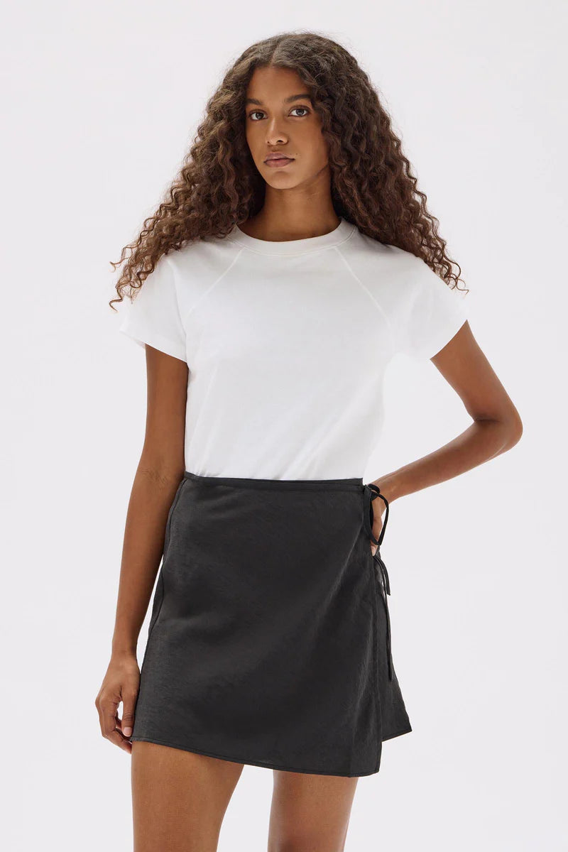 Heather Wrap Skirt Black