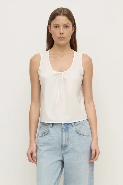 Holly Cotton Tie top White