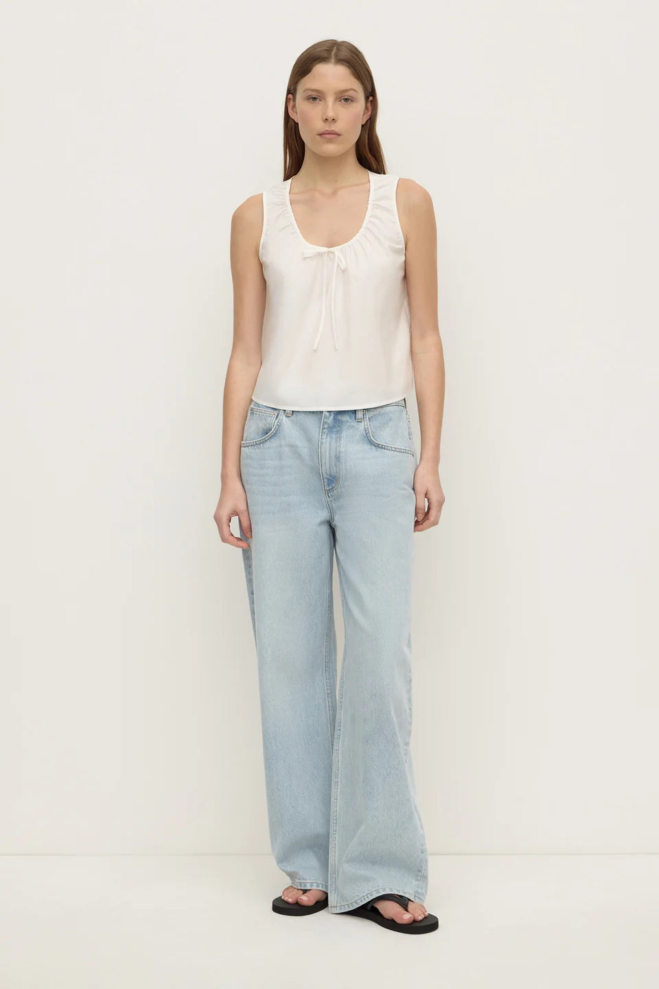 Holly Cotton Tie top White