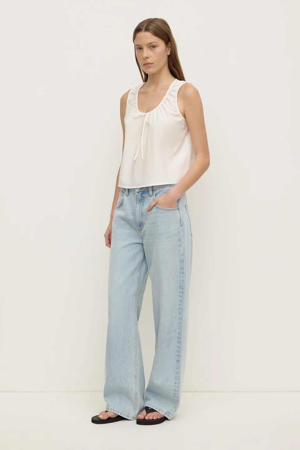 Holly Cotton Tie top White