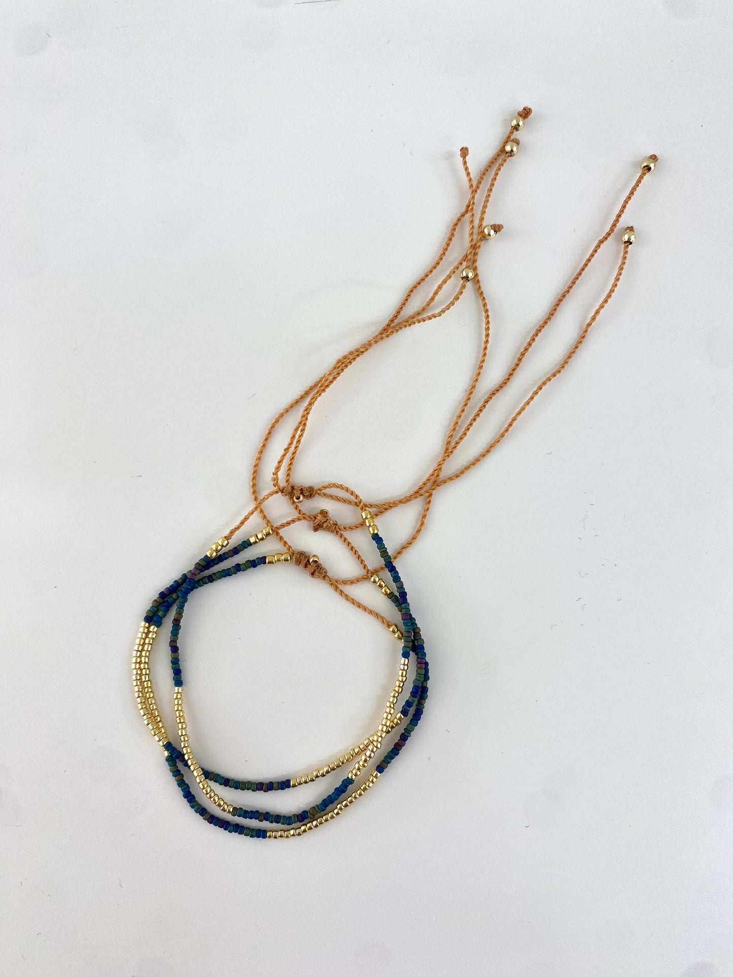 Gold Indigo Beaded Bracelet