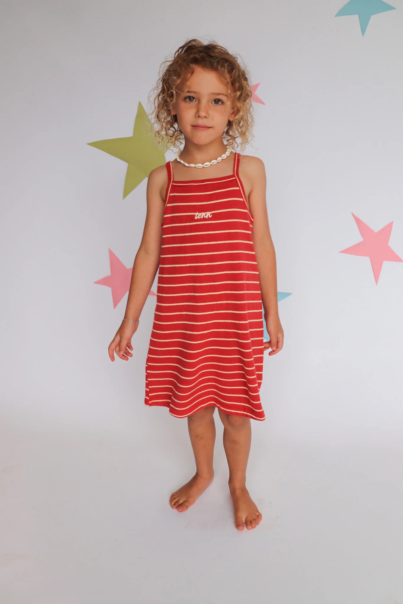 Outdoor Dress Fiery Red Stripe