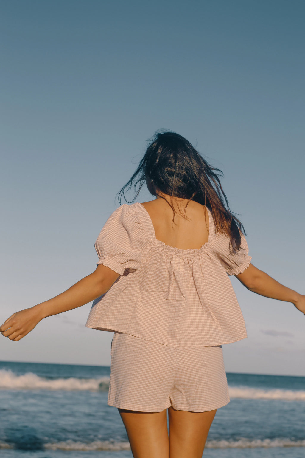 Ava Blouse Dusty Rose Check