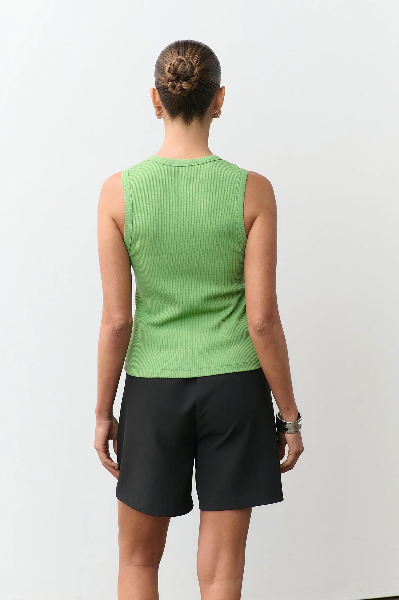 Morgan Ribbed Tank Green