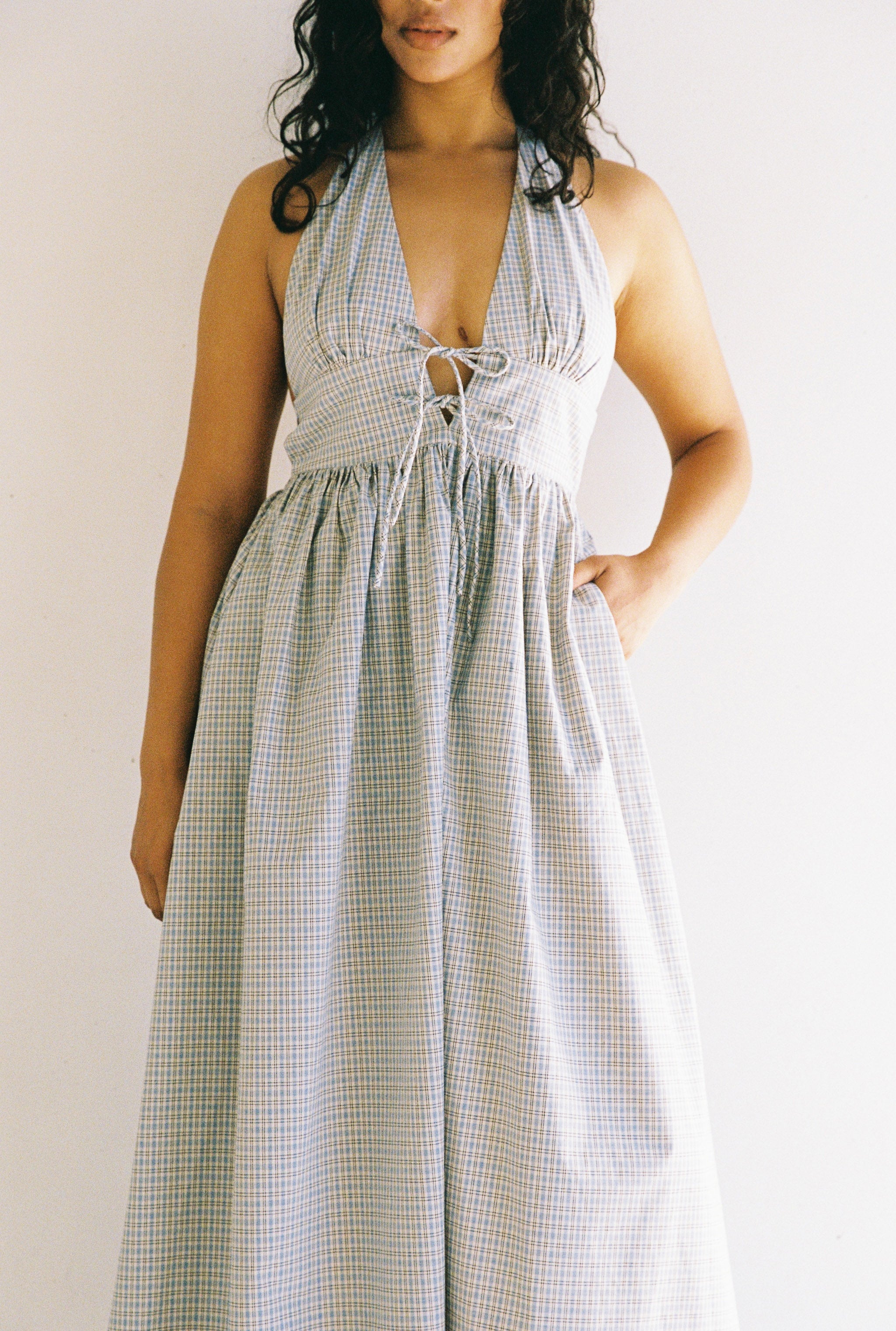Lily Midi Blue Check