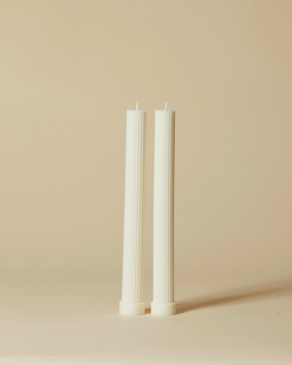 PIXI Pair - Tall Pillar Candles White