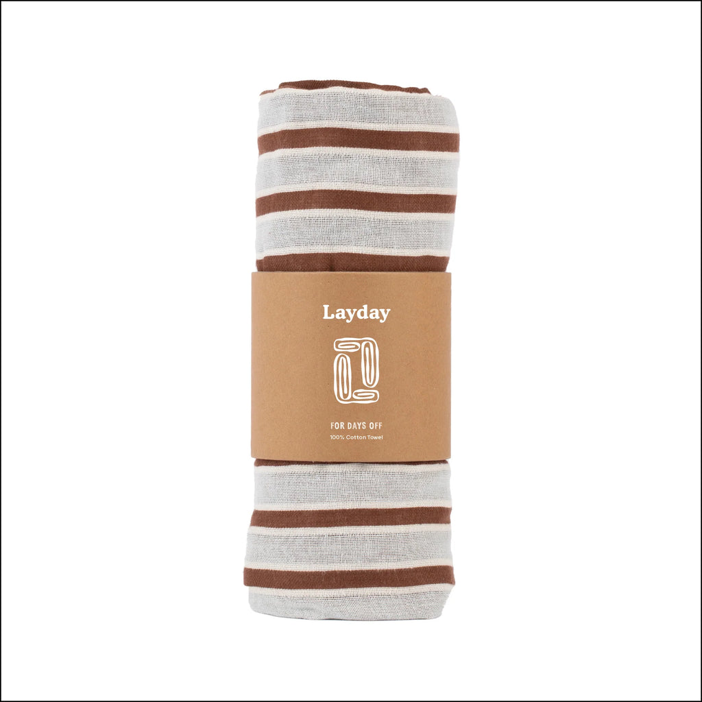Laguna Sky Blue & Mocha Towel