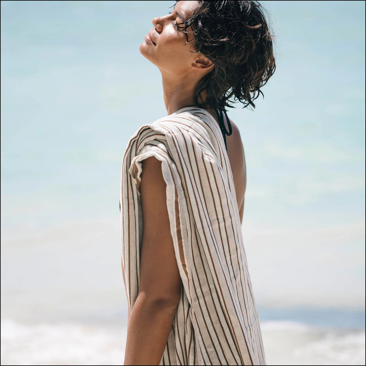 Laguna Sky Blue & Mocha Towel