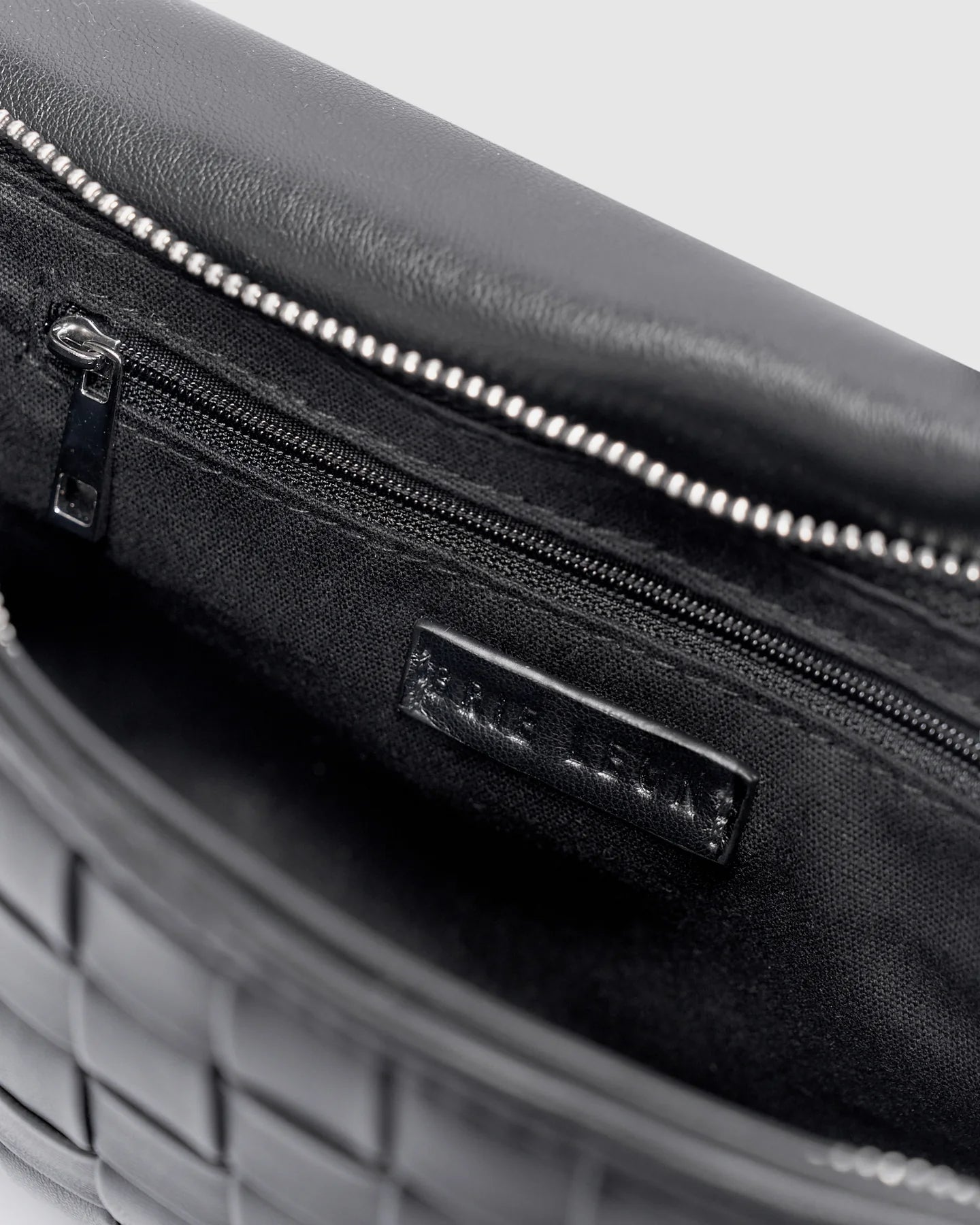 Lena Woven Baguette Bag Black