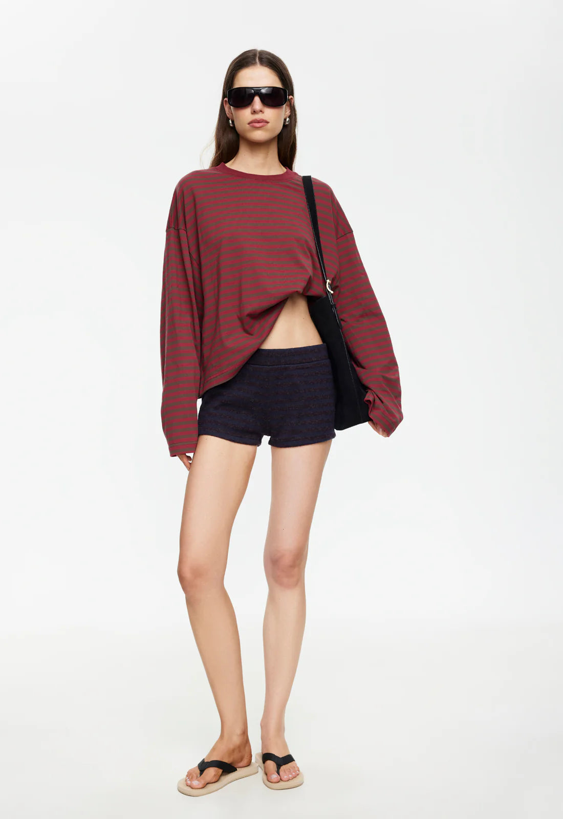 Bloom LS Tee Chocolate Wine Stripe