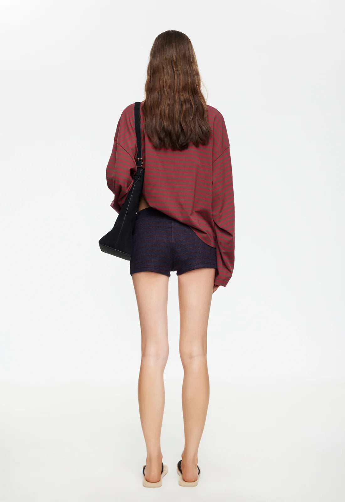 Bloom LS Tee Chocolate Wine Stripe