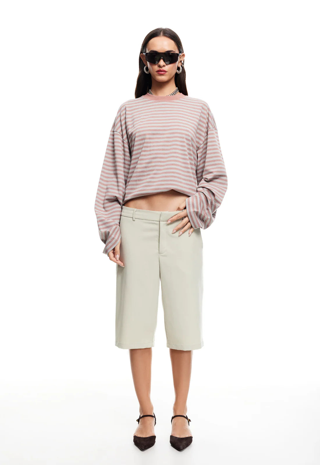 Bloom LS Tee Muted Pastel Stripe