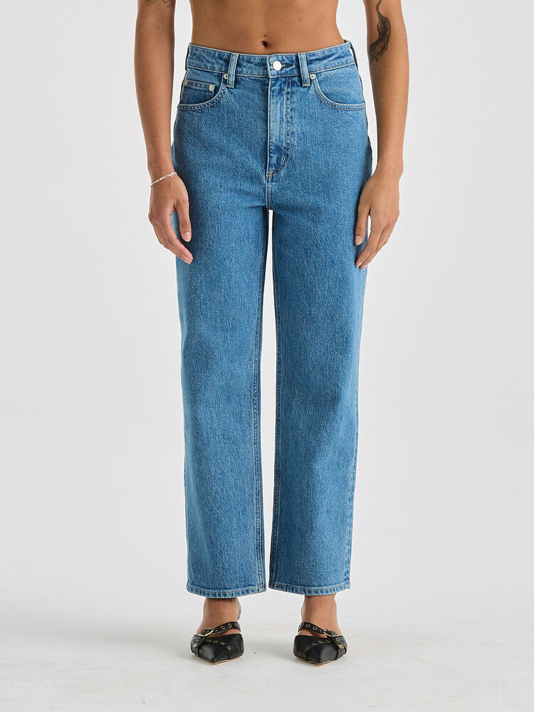 High Straight Crop Cobalt Blue