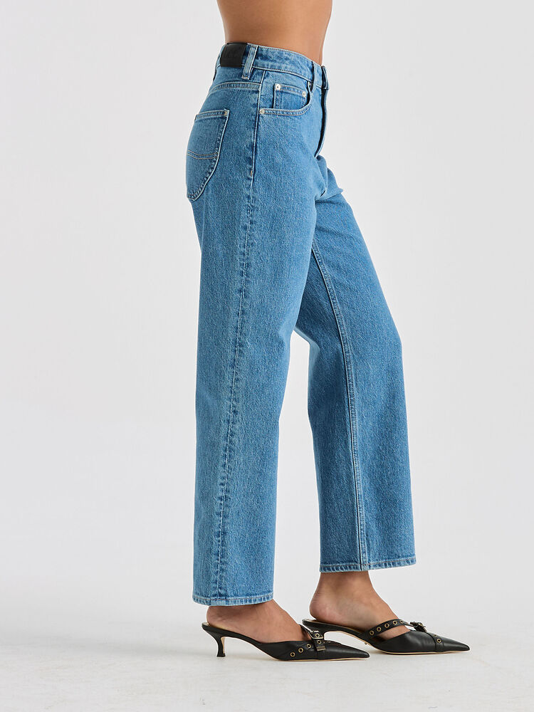 High Straight Crop Cobalt Blue