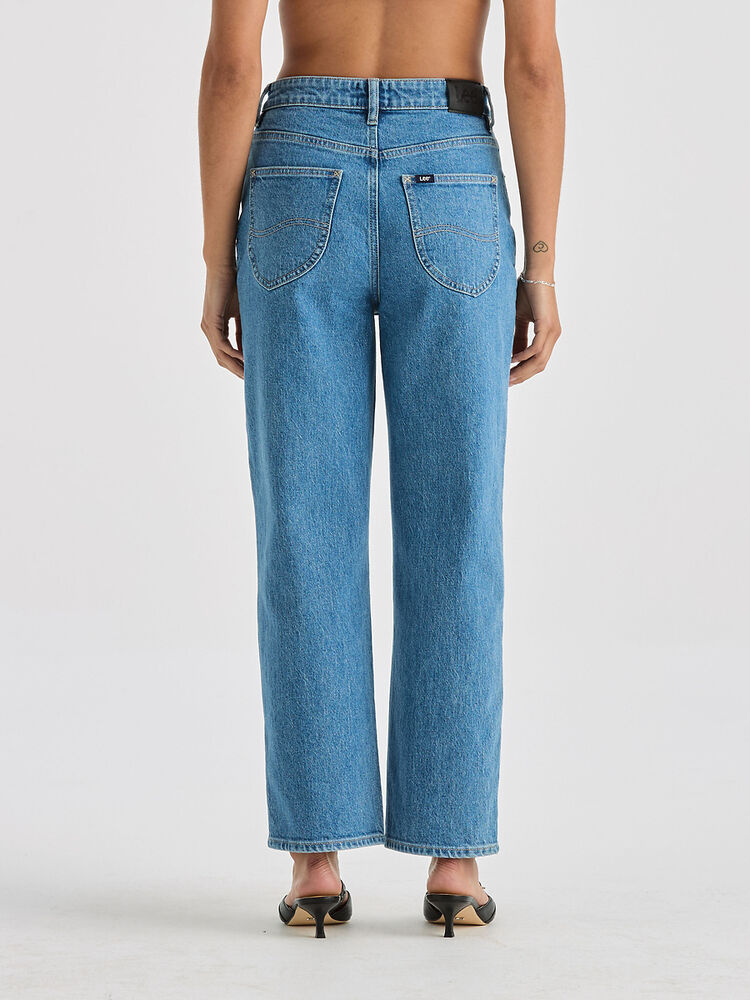 High Straight Crop Cobalt Blue