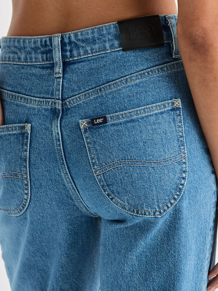 High Straight Crop Cobalt Blue