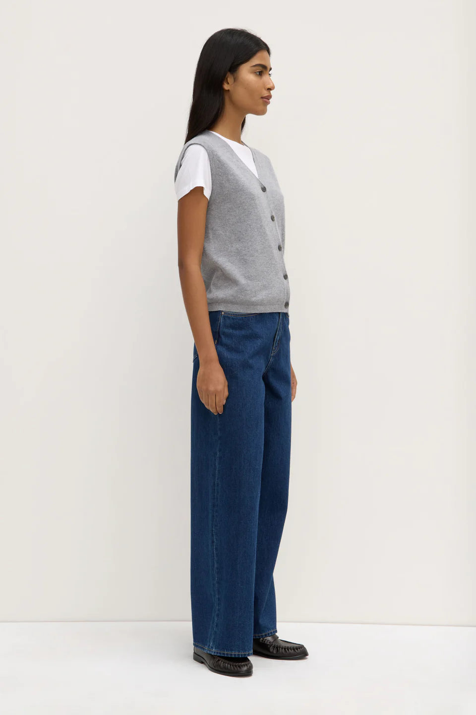 Lara Cashmere Knit Tank Grey