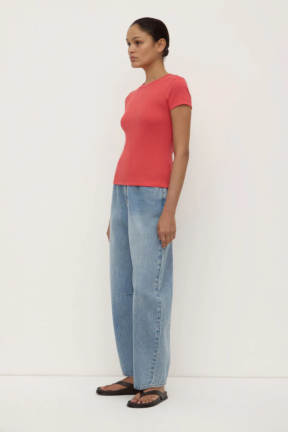 Linley Rib Tee Washed Chilli