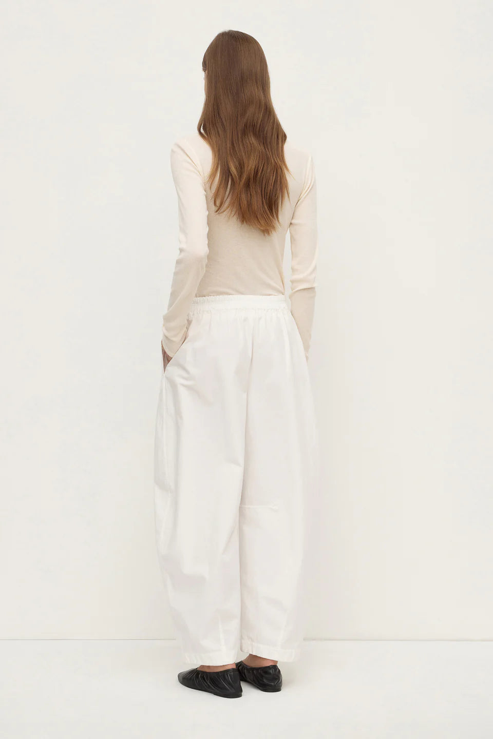 Lola Barrel Pant White