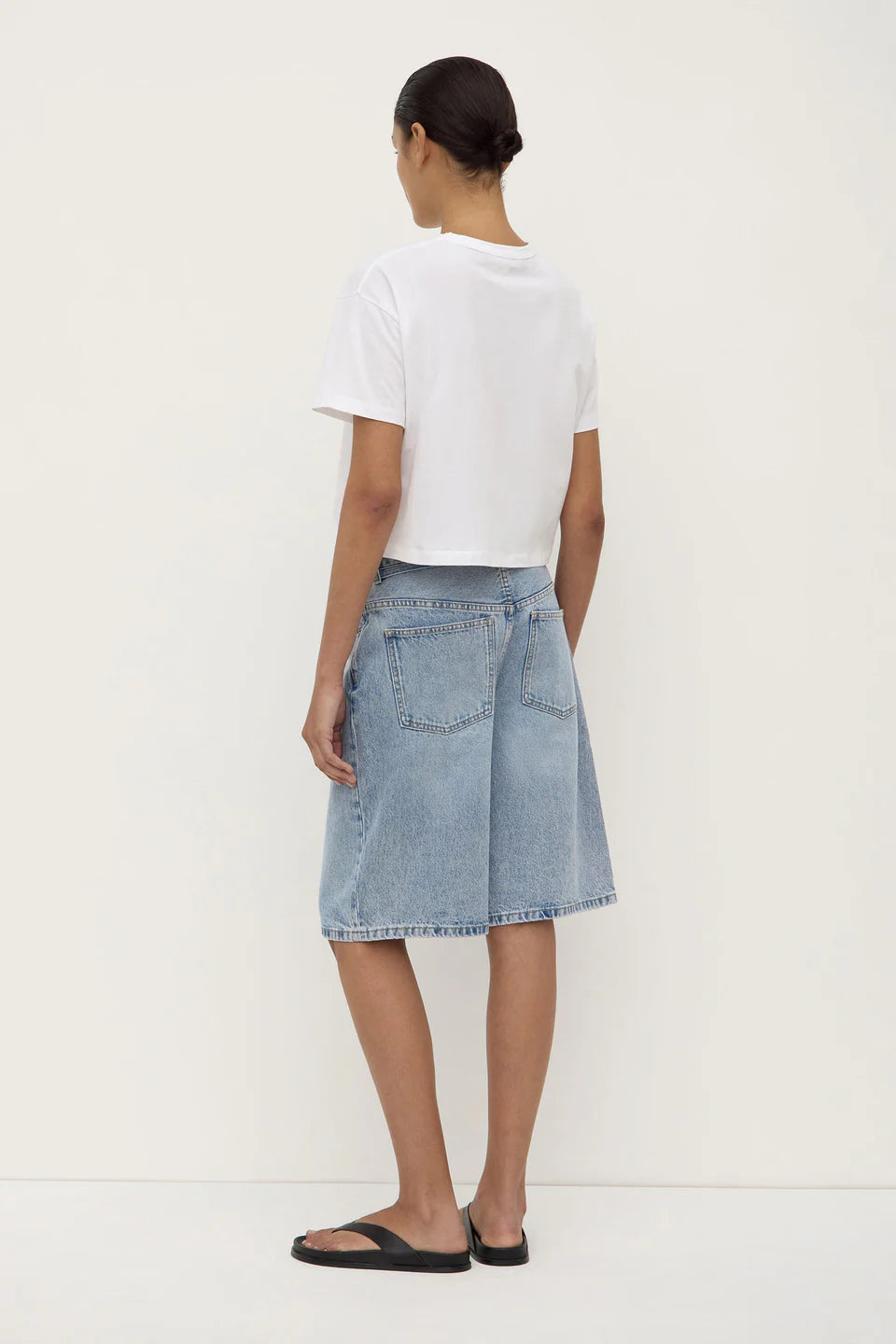 Loose Fit Long Denim Short