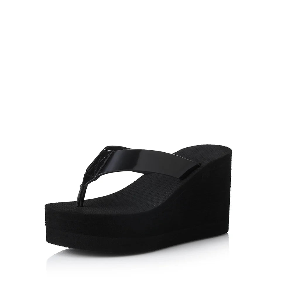 Lulu Black Wedge Heel