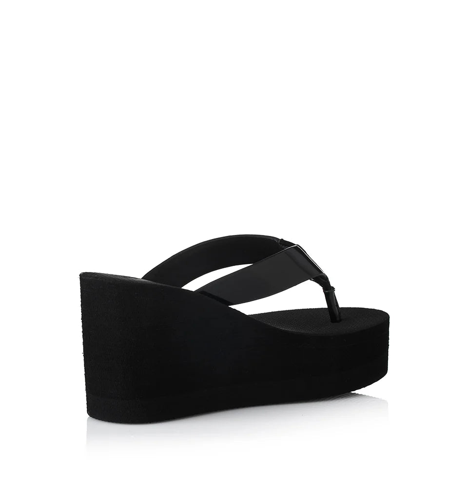 Lulu Black Wedge Heel
