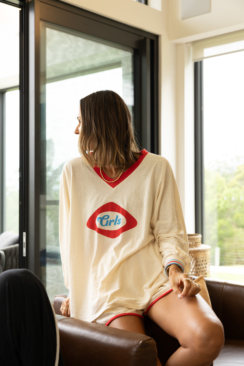 GRLS LS Cream Tee