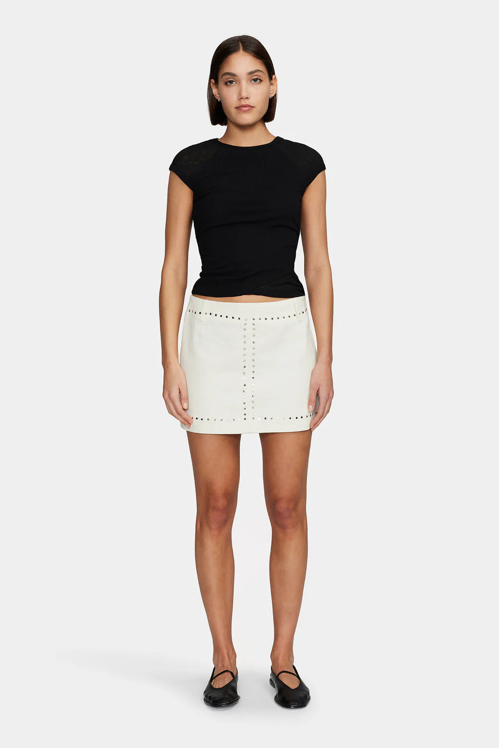 Martha Baby Tee Black