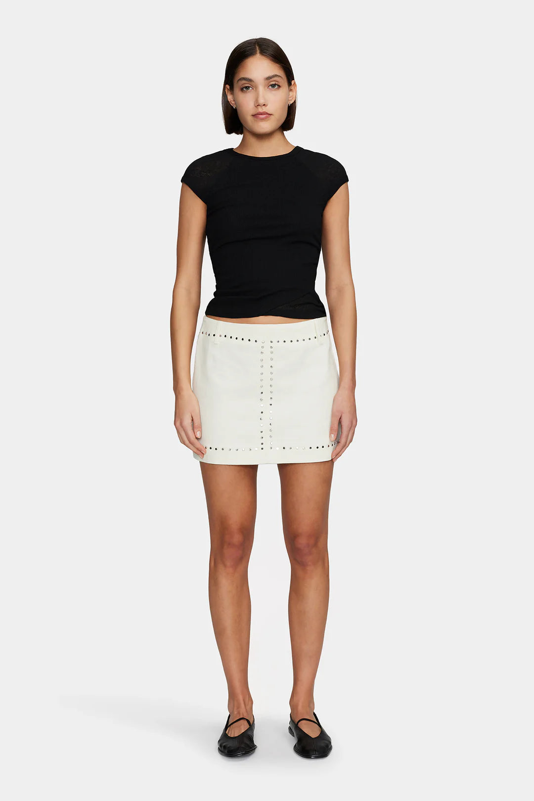Martha Baby Tee Black