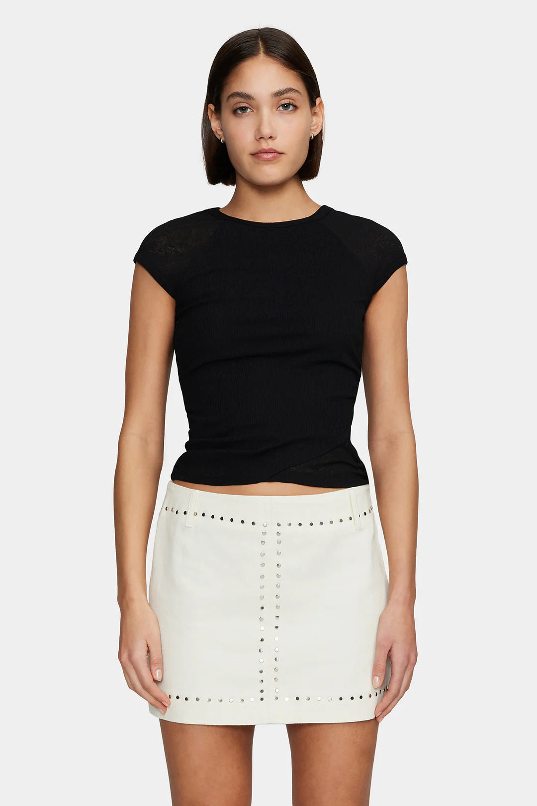 Martha Baby Tee Black