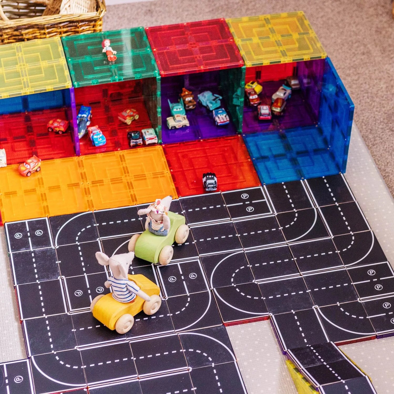 Magnetic Tile Topper Roads