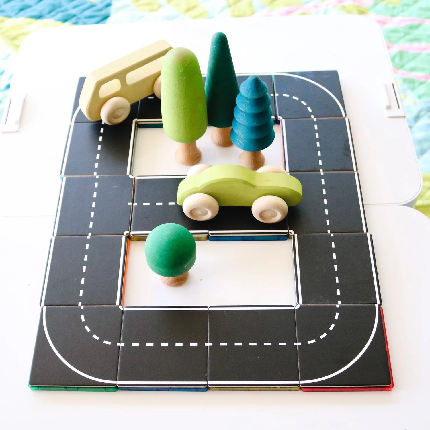 Magnetic Tile Topper Roads