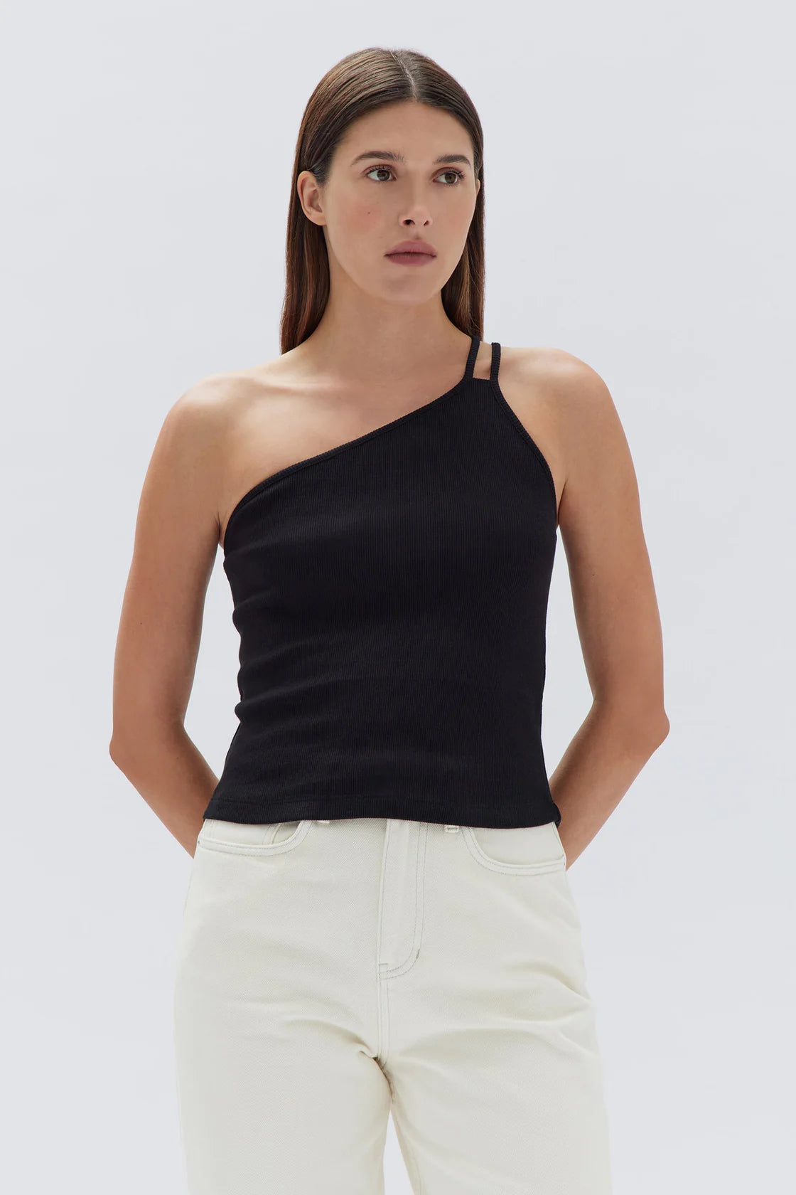 Mandy Asymmetric Top Black