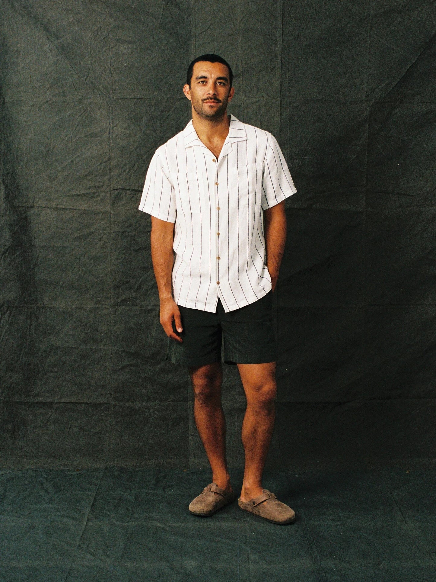 Linen Stripe Shirt White